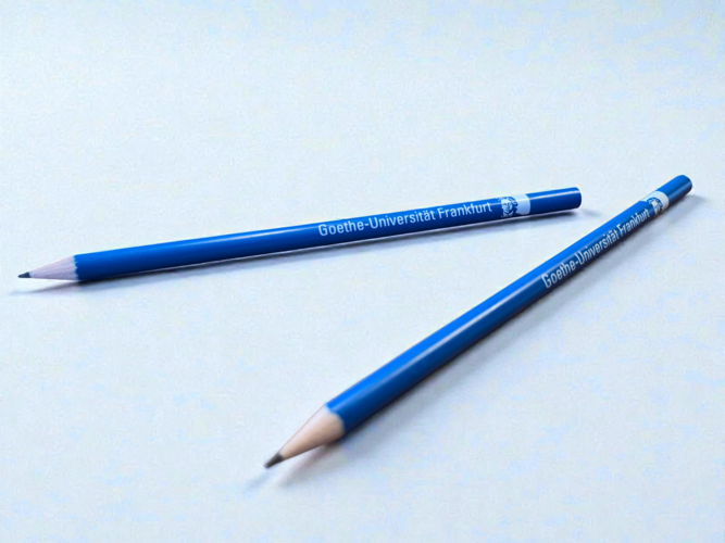 Blue pencil of Goethe University Frankfurt
