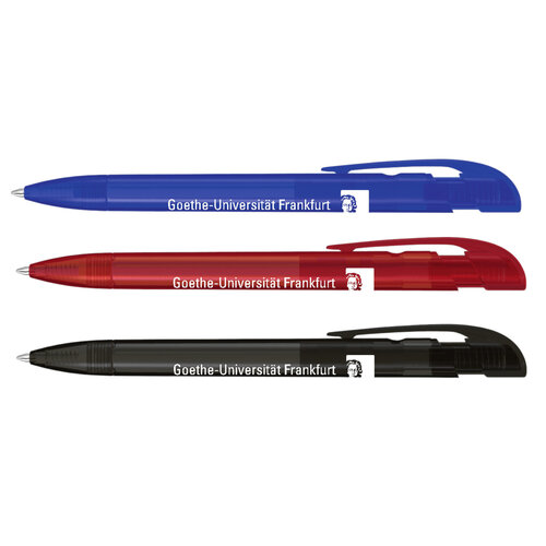 Druckkugelschreiber in 3 verschiedenen Farben der Goethe Universität Frankfurt