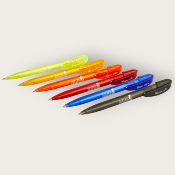 Retractable ballpoint pen in 6 different colors of the Goethe University Frankfurt