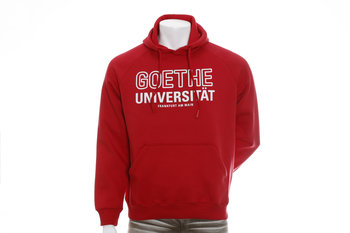 Roter Bio-Hoodie Unisex Letter Goethe Universität Frankfurt