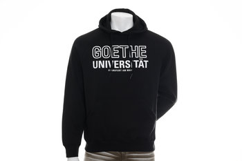 Schwarzer Bio-Hoodie Unisex Letter Goethe Universität Frankfurt